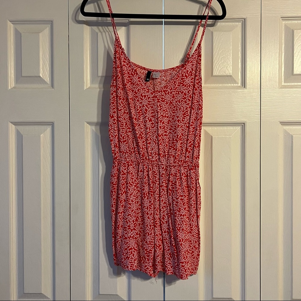 Red Floral Romper